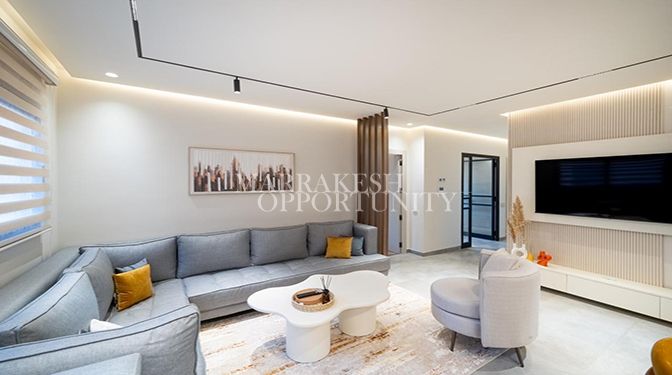 Superbe appartement meublé contemporain à louer à Guéliz