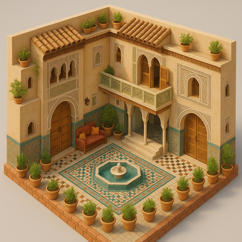 Location Gérance d’un Authentique Riad avec Patio et Piscine
