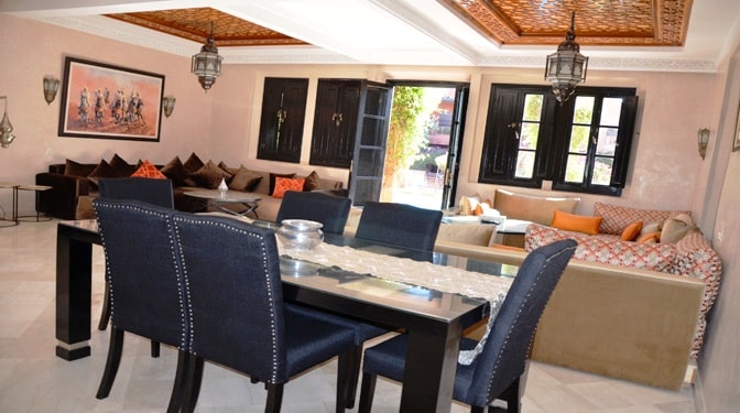 Location longue durée villa avec piscine et vue dégagé à la palmeraie