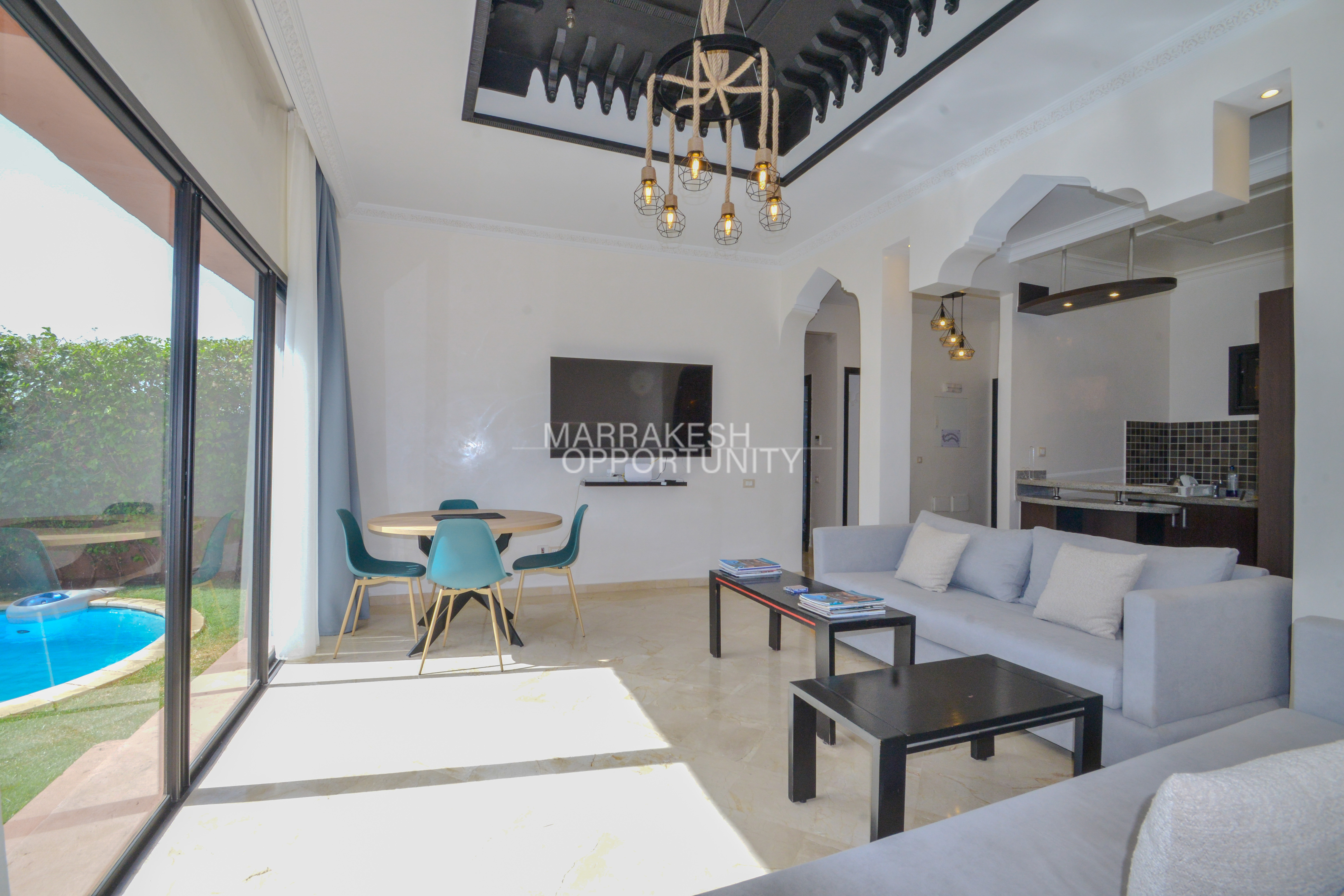 Un bel appartement proposé pour la location saisonnière situé à la Palmeraie