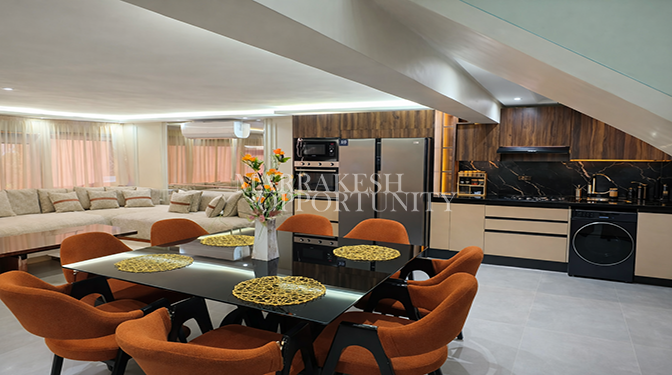 Exceptional Furnished Duplex for Long-term Rental in Gueliz